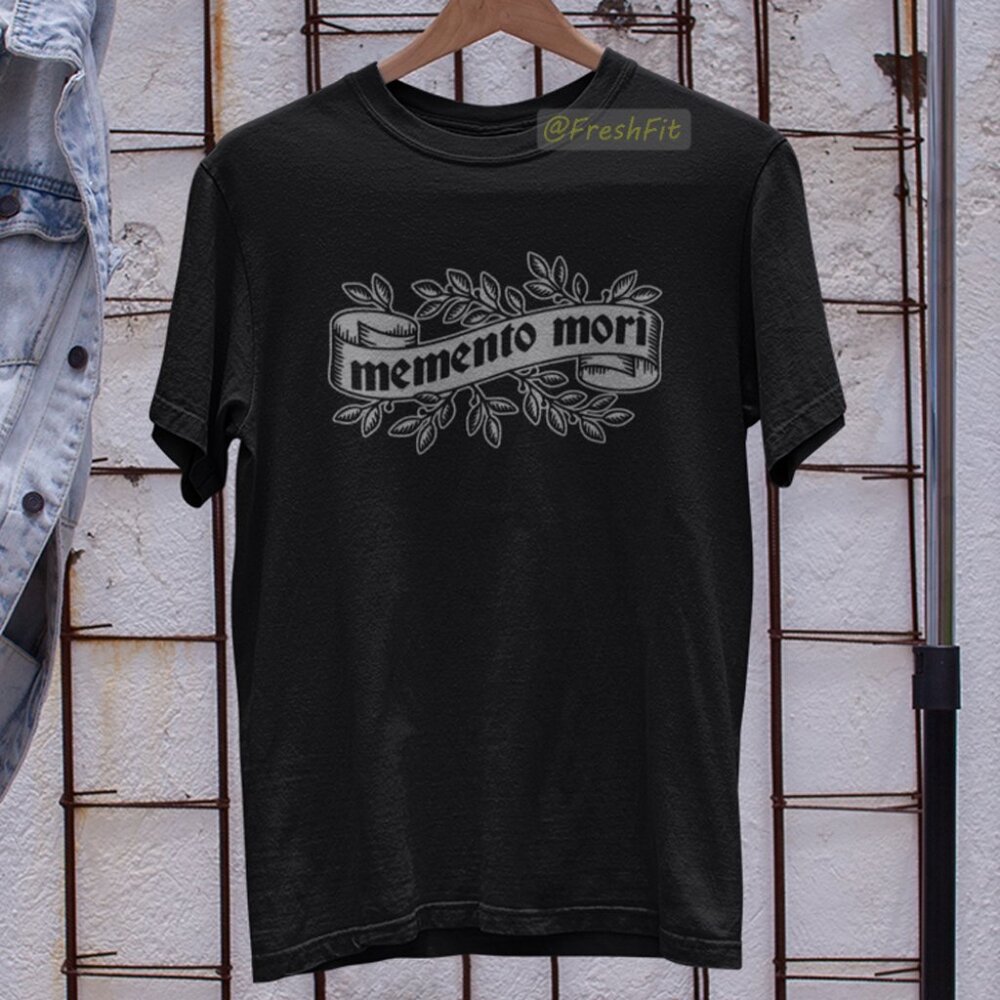 🆕Memento Mori Black T-Shirt Graphic Tee
